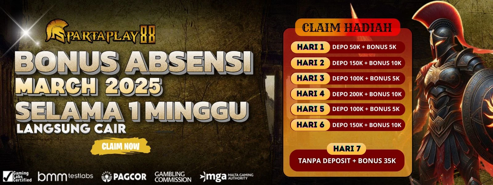 BONUS ABSENSI CUAN DI SPARTAPLAY88